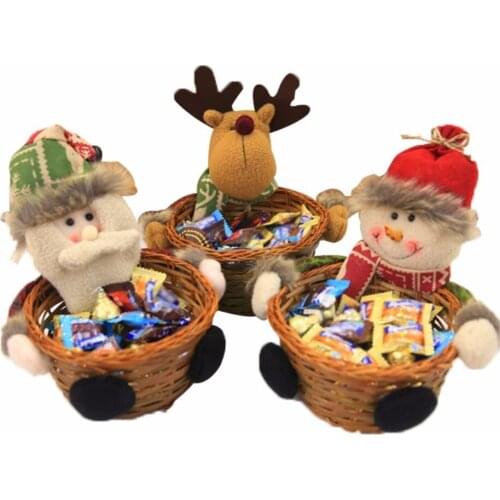 Type A-F Christmas Candy Storage Basket Santa Claus Storage Basket Holders Festival Gift Bags 2018 Makeup Baskets Drop Shipping