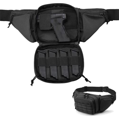 Outdoor Tactical Waist Bag Gun Holster Travel Cycling Fishing Storage Bag Shoulder Waist Bag Military Camping Hiking Bag X712+D