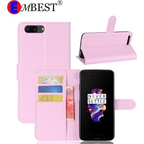 EMBEST Leather Flip Wallet Case For Oneplus 5 Luxury Wallet Fitted Cover For One plus 5 Cases Coque capa