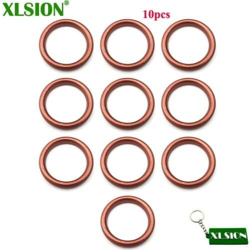 XLSION 10pcs 30mm Exhaust Muffler Gasket Copper For 150-200cc Dirt Pit Bike ATV Quad Buggy Motorcycle Moped Scooter