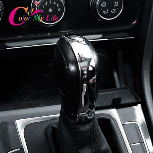 Color My Life Stainless Steel AT Car Gear Head Shift Knob Protection Cover Trim for Volkswagen Vw Golf 7 Mk7 7.5 2013 - 2019