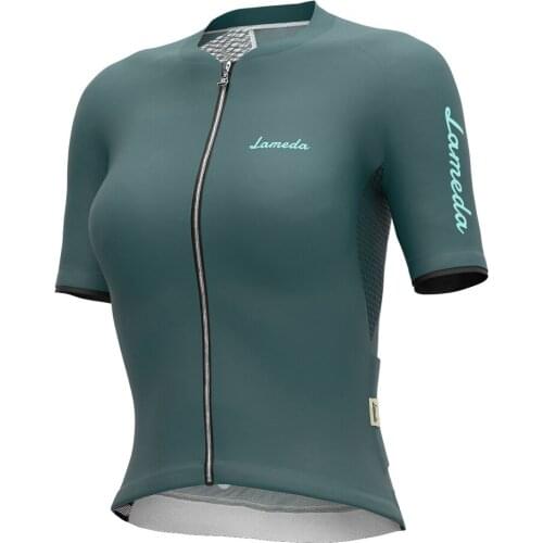 LAMEDA Women Cycling Jerseys Long Sleeve Pro Fit Road Bike MTB Top Jackets Back 3 Pockets Breathable Mesh Back Cycling Tops
