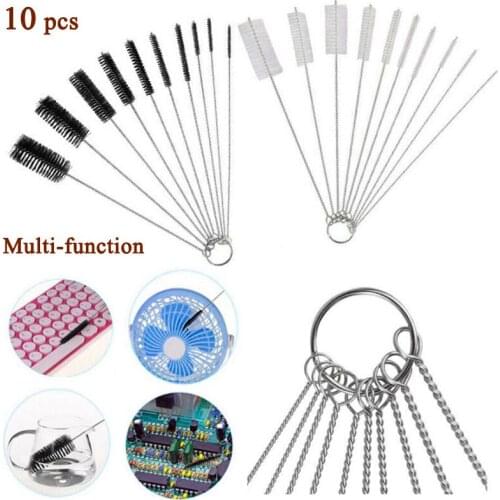10 Pcs Tool Brush Household Cup Brush Easy To Use Glass Tube Keyboard Effective Cleaning Nylon Bar Bottle Brush Set 10 Sizes