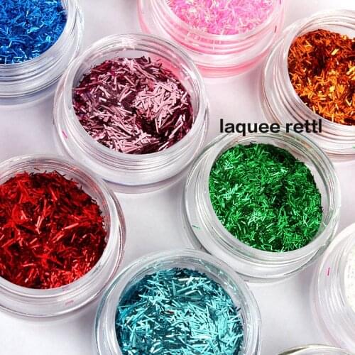12 Colors Ribbon Nail Glitter Powder Nail Art Decorations Fashion Glitter For Nail Art