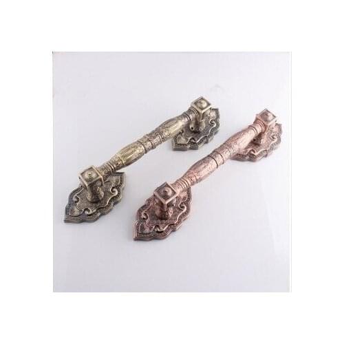 365mm Wooden Glass Door Pulls antique copper Door Handles Bronze ZInc Alloy Home Ktv Hotel Big Gate Door Handles europen style