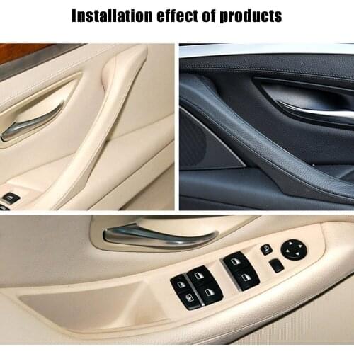 4Pcs Left Hand Drive For BMW 5 series F10 F11 F18 Beige Black Car Interior Inner Door Handle Panel Pull Trim Cover New Arrival