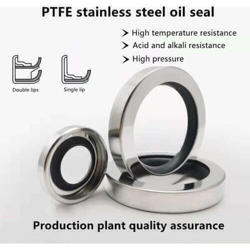 50*65*10mm Double lips PTFE stainless steel oil seal air compressor/vacuum pump/motor shaft seal high quality ISO 9001:2008