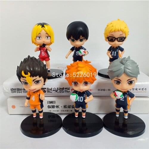6pcs/set Haikyuu Anime Figure Kozume Kenma Hinata Shoyo Action Figure Yu Nishinoya Kei Tsukishima Tobio Kageyama Figurine Toys