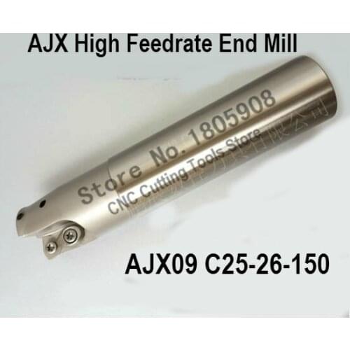 AJX09 C25-26-150 Face End Milling Cutter AJX High feedrate end mill,High Speed Milling Indexable Milling Cutter