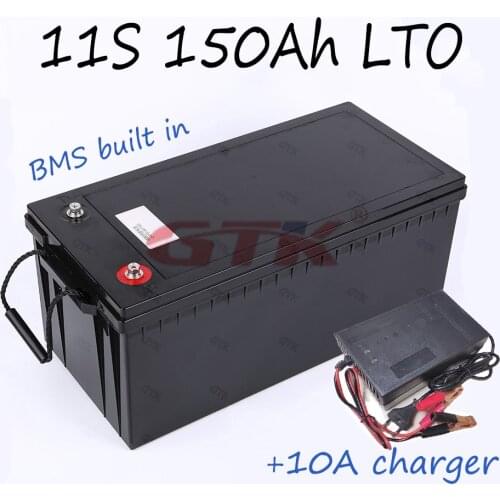 24V 25.3V 150Ah Lithium Titanate Battery Pack with BMS for EV RV Solar Pannel Energy Storage Motorhome Campervan + 10A Charger