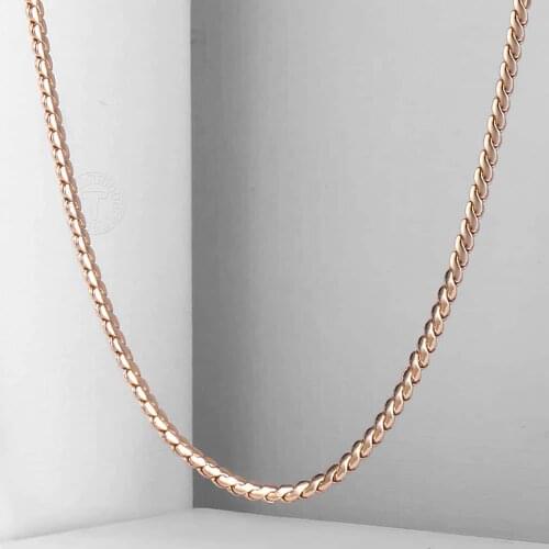 Herringbone Chain Necklace For Women Serpentine Link 585 Rose Gold Jewelry Womens Necklace Drposhipping Fashion Gifts 2mm LCN16