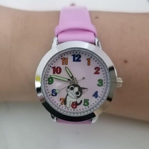 New Arrival Students Cute Chinese Cat Pattern Kids Girl Gift Watches Children Quartz Wristwatch Relogio Montres Kol Saati