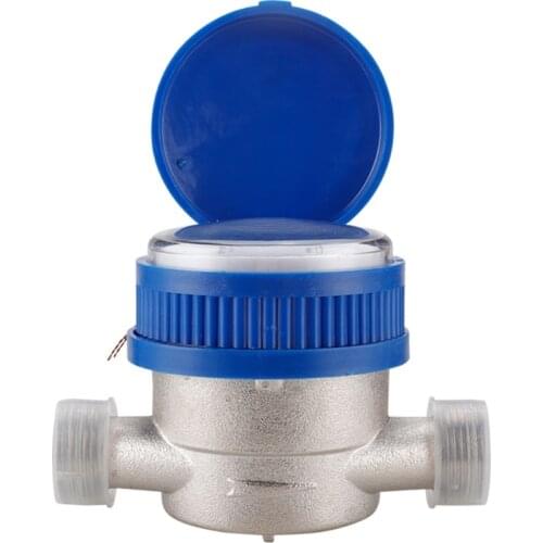 0-30℃ Cold Water Meter Mechanical Rotary Wing E-TYPE 1/2" - 3/4" Qn 1.5m3/h Precision 0.0001m3 All Copper Connector