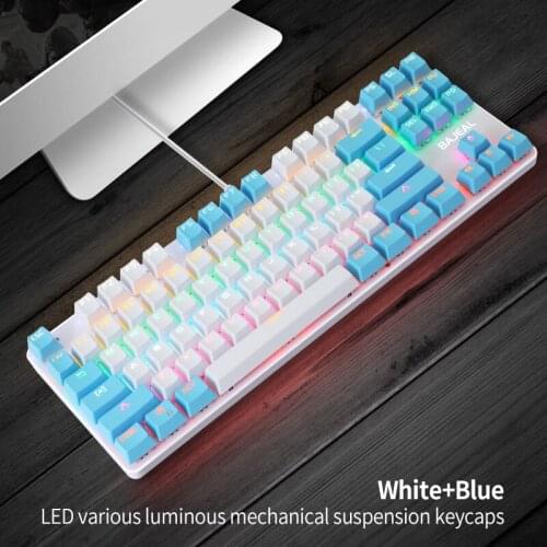K100 Mechanical Keyboard Two-color 87-key Green Axis Mechanical Keyboard Pink Gaming Girl Keyboard ABS Wear-resistant Keycap