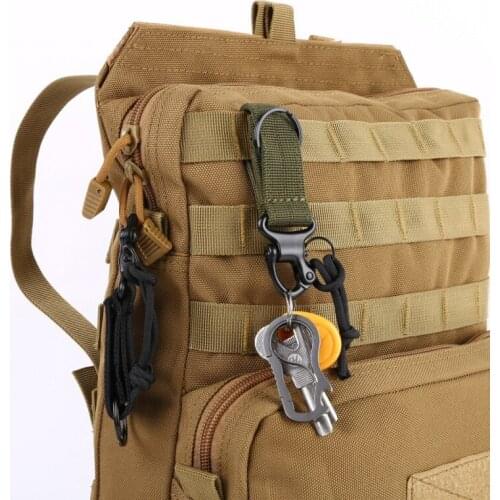 Carabiner Molle Attach Hook EDC Gear Backpack Nylon Tactical Waist Key Clip Webbing Buckle Hanging Belt Buckle Outdoor Tools