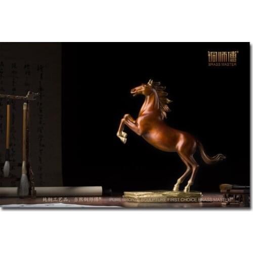 2020 home shop COMPANY LIVING ROOM TOP Decor 35CM LARGE success GOOD LUCK Fortune HORSE ART COLOR BRASS statue Decoration