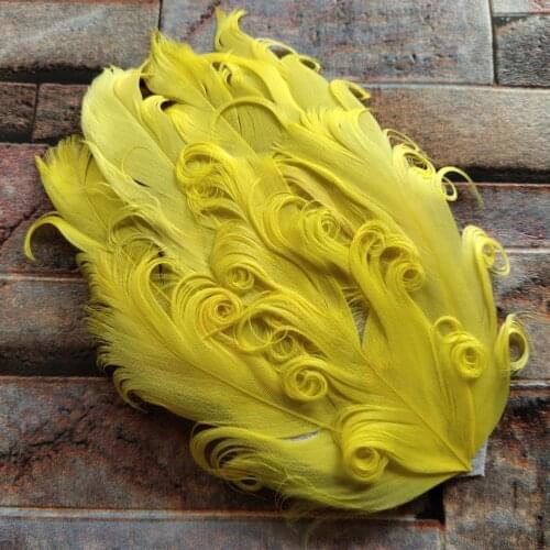 Hot Selling Beautiful Yellow Wholesale 1pcs Feather Hair Flower Decoration Choices For Decorative Accessories
