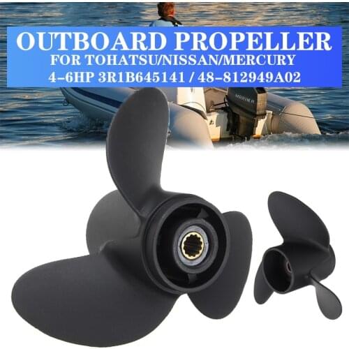 7.8 x 7Boat Propeller For Tohatsu Nissan Mercury 4-6HP Aluminum Alloy Marine Outboard Propeller 3R1B645141 / 48-812949A02