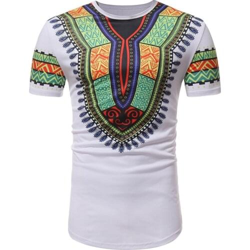 African Dashiki Print Ethnic T Shirt Men 2020 Brand Slim Fit Short Sleeve African Clothes Men Streetwear Casual Camisas Hombre