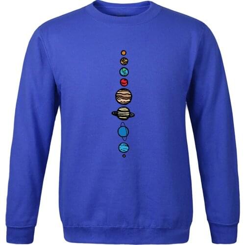 Men Cartoon Harajuku hoodies 2020 New slim fit Sweatshirts Mens spring autumn fleece Solar System Planets Colour warm tracksuits