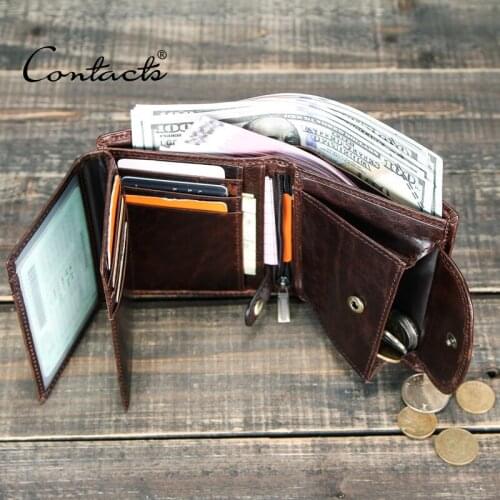 Mens Purse Leather Leather Mens Wallet Multifunctional Vertical Wallet Retro Wallet Card Case