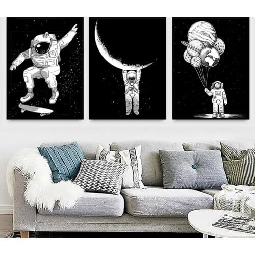 RUOPOTY 3pc/Set DIY Painting By Numbers Astronaut Acrylic Paint Canvas By Numbers Modern Wall Art Picture For Home Decors