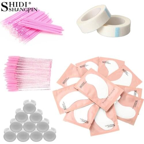 Eyelash Extension Supplies Set lashes Micro Brush Tape Glue Ring Eye Pad Disposable Mascara Applicator eyelashes Makeup Tool New