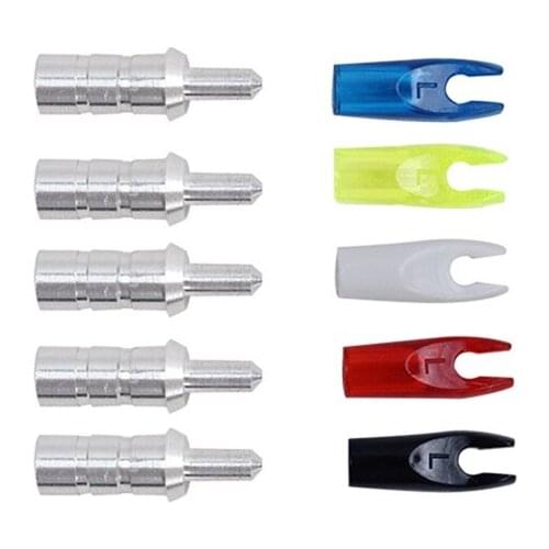 New 60pcs/lot Arrow Pin Nocks Arrow Nock +Aluminum Pin For ID6.2mm Carbon Arrow Shaft DIY Archery Accessory