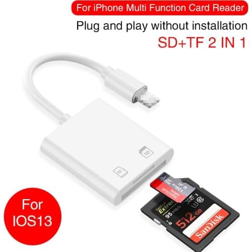 2 in 1 Card Reader Adapter for iPhone Multifunctional 3.0 OTG Card Reader TF SD Card Type C OTG Android Photo Transfer to Phone