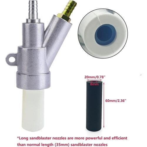 Sandblaster Soda Blasting Gun with Long B4C Nozzle Air Sandblast Gun for Dust Removal Spray painting gun for sandblast cabinet