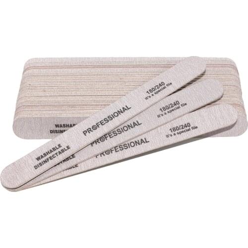 10Pcs 180/240 Nail File Wooden Sanding Buffer Block nagelvijl Professional NailFiles For Manicure Glitter Polisher Thick Stick