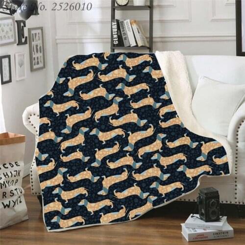 Throw Blanket Dachshund 3D Velvet Plush Blanket Bedspread for Kids Girls Sherpa Blanket Couch Quilt Cover Travel 14