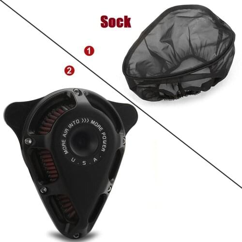 Fit For Harley Dyna Low Rider FXDL/I 1999-2017 Black Turnable Air Cleaner Filter Rain Socker Cover System