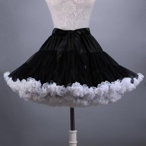 French Style Petticoats Wedding Bridal Crinoline Lady Girls Underskirt for Party White Blue Black Ballet Dance Skirt Tutu