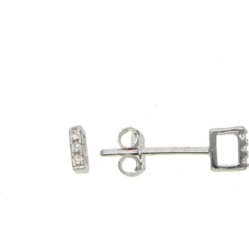 Simple Korean MINI cute hollow square cz Earring 100% 925 silver for Women Small Ear Studs Earring Brincos Ear Jewelry Girl kids