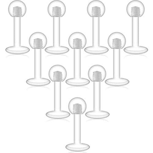 Clear UV Flexible Acrylic Labret Monroe Lip Ring Tragus Retainer Clear Helix Cartilage Earring Stud Piercing Jewelry Retainer