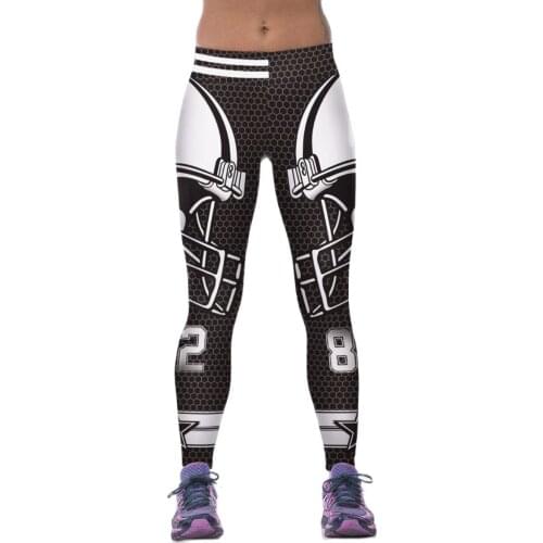 Plus Size 3 Patterns High Waist Women Harajuku Skull Printing Autumn Spring Active Pants Full-length Black Trousers