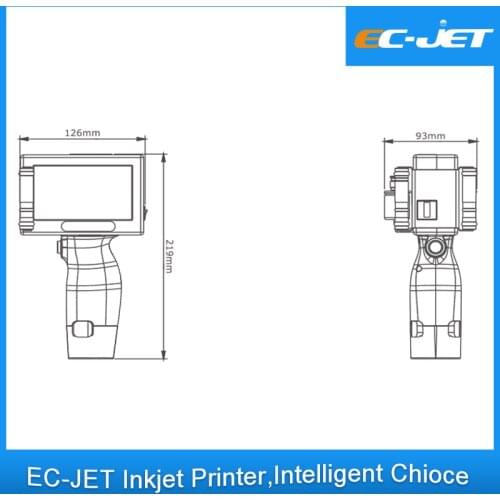 Touch Screen Handheld Mini Printer printing Glass Metal With One Ink Catrridge （ECH200