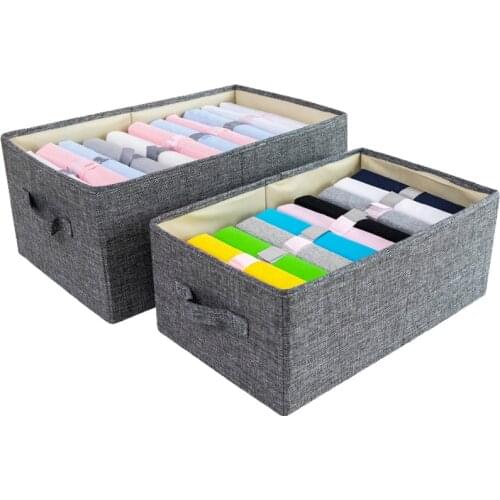 Foldable Drawer Organizer Box Cotton Linen Desktop Sundries Snacks Kids Toy Storage Box Home Underwear Socks Closet Organizer