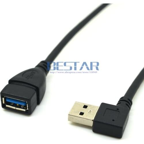 90 Degree Up & Down & Right & Left Elbow Super High Speed USB 3.0 Male To Female Cable Extension 15cm