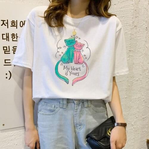 2021 Summer Cotton Top White Short Sleeve T-Shirt Womens Trendy All-match Half Sleeve Loose Korean Style