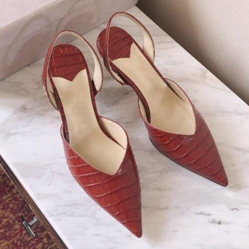 Women Shoes Summer Fashion New Female Sandals Pointed Toe Chaussure Solid Back Strap Sandalias High Heels Black Sandales