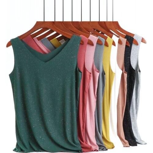 LERFEY Women Summer Tank Sleeveless V Neck Tops Loose Singlets Vest Slim T Shirts Soild Color Girls Tees Camisetas Plus Size