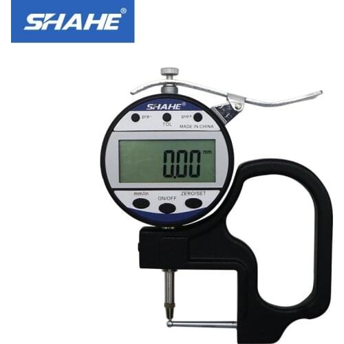 0-10 0.01mm Digital micrometer thickness gauge leather thickness Fast dispiay data for large LCD screeen Tube thickness gauge