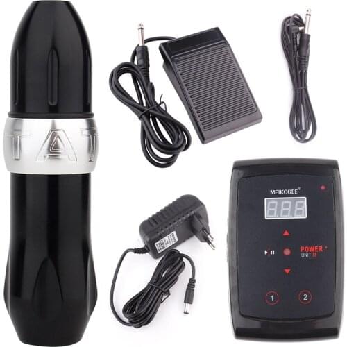 1 pcs Tattoo Kit Aluminum alloy Rotary Tattoo Pen Machine Power Supply Footpedal Set