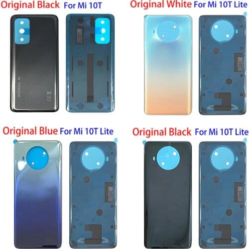 Original New For Xiaomi Mi 10T Back Glass Battery Cover Mi 10T Rear Housing Door Case Mi 10t Battery Cover With Adhesive Tape