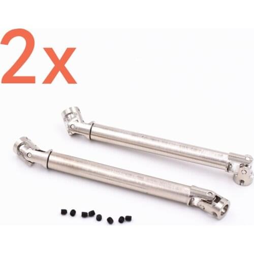 2Pieces RC Car Steel Universal Driven Dogbone 50-70mm 60-85mm 75-115mm 4*4mm 4*3mm 3*3mm Drive Shaft Joint For 1/24 Models CNC
