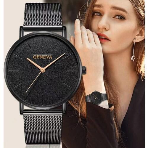 2020 fashion wrist watches for women stylish gold mesh band womens ladies watch silver reloj mujer saat relogio zegarek damski