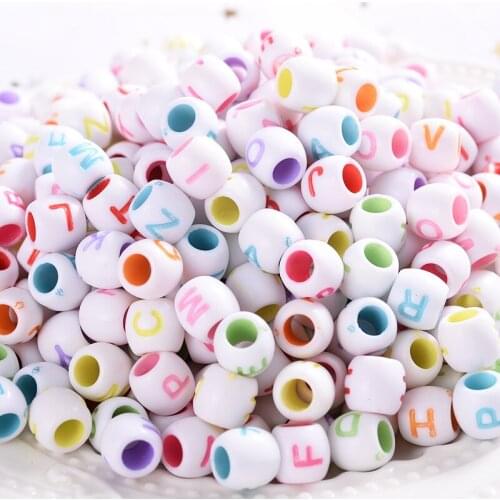Acrylic Beads Colorful Long Tube Letters Loose Beads for Handmade Bead Making Jewelry Diy Bracelet Necklace Accessories