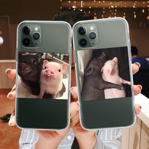 Funny Cartoon Pig Phone Case For iphone 11 12 Pro XS Max X XR Case For iphone 6 S 5 5s 7 8 plus SE Soft Cover Cute Couple Cases